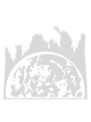 ferien urlaub strand palmen aufgehender halbmond untergang mond planet zwergplanet trabant nacht leuchten krater rund kreis welt himmel scheinen clipart design © Style-o-Mat-Design