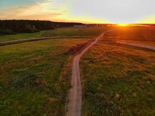 road in the sunset
