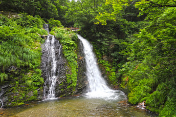 Fototapeta na wymiar 【山形県 日本の観光名所】白銀の滝