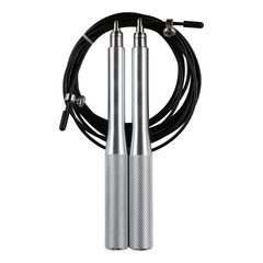 metal jump rope for crossfit or for gymnastics, aluminum handles, on a white background