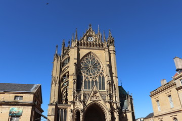 Obraz premium Ville de Metz - Cathédrale Saint Etienne construite du 13 ème au 16 ème siècle