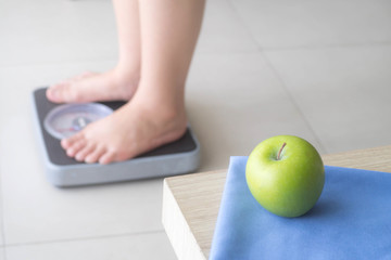 Eating diet or weight loss concept