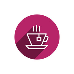 Tea cup icon in flat style. Coffee mug, hot drink illustration for modern web and mobile design.