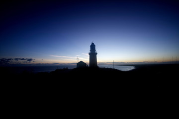 Leuchtturm in Exmouth beim Sonnenaufgang
