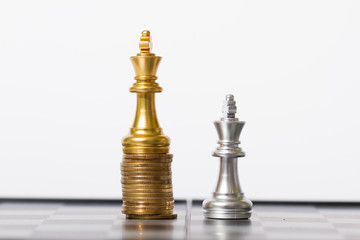 Chess and chess pieces, competition and confrontation, wealth economy competition