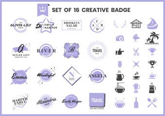 feminine Retro Vector Logo for banner