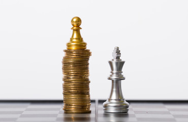 Chess and chess pieces, competition and confrontation, wealth economy competition