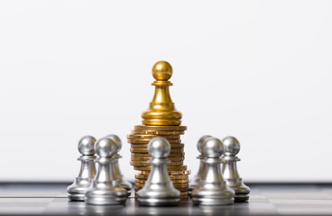 Chess and chess pieces, competition and confrontation, wealth economy competition