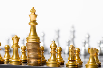 Chess and chess pieces, competition and confrontation, wealth economy competition