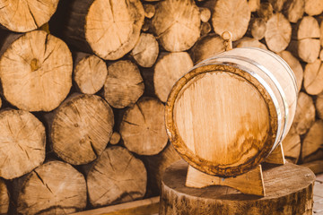 Fototapeta premium Wooden wine barrel.