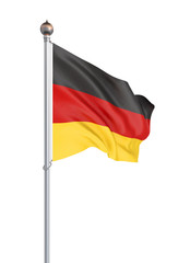 Germany flag blowing in the wind. Background texture. 3d rendering, wave. - Illustration