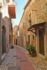 Fototapeta na wymiar Tourist trip in the medieval village of Prossedi, in Italy.