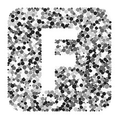 F letter color distributed circles dots illustration