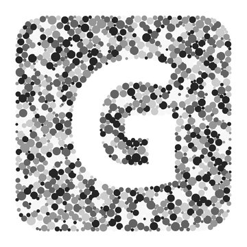 G letter color distributed circles dots illustration