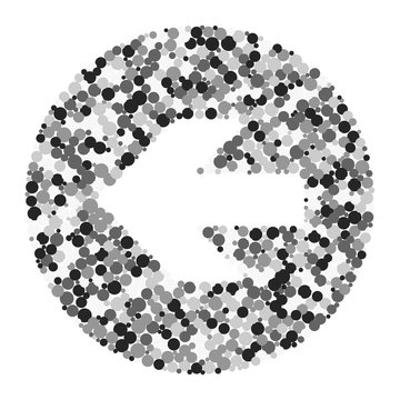 Left arrow color distributed circles dots illustration