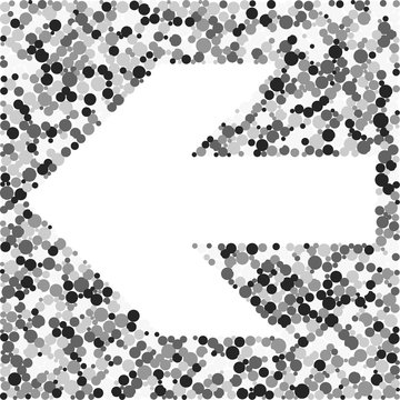 Left arrow color distributed circles dots illustration