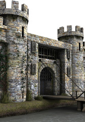Fototapeta na wymiar 3D rendered Castle on White Background - 3D Illustration