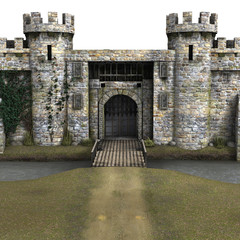 3D rendered Castle on White Background - 3D Illustration