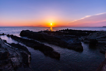 三浦半島の夕景・荒崎公園