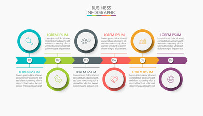 Business data visualization. timeline infographic icons designed for abstract background template milestone element modern diagram process technology digital marketing data presentation chart Vector