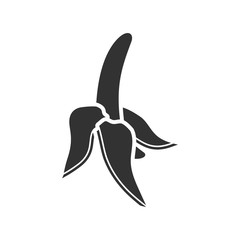 Banana peeled icon in flat style.Vector illustration.	