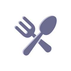 Lunch icon.Isometric and 3D view.