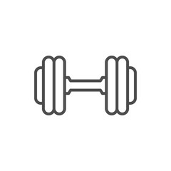 Dumbbell line outline icon, fitness equipment sign