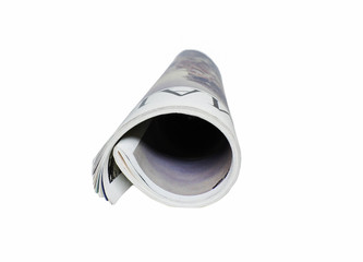 Magazine roll on white background.