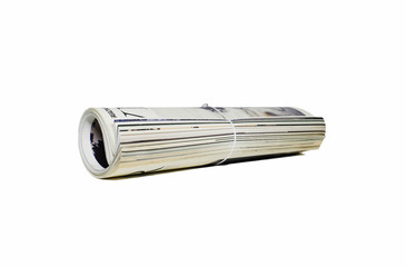 Magazine roll on white background.