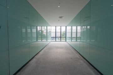 Entrance hall and empty floor tile, interior space