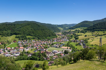 Fototapeta na wymiar The small village Muenstertal in the Black Forest