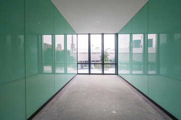 Entrance hall and empty floor tile, interior space