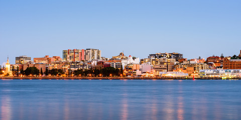 Landscape of Newcastle city taken at twilight. View from Stockton beach. © Paskaran