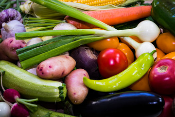 Background from organic vegetables without GMOs grown without pesticides in ecologically clean regions of Europe