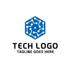 Cube Box Tech Logo For Technology Design With Colorful Style Concept. Digital Logo Company with Modern Digital Box and Hexagon Symbols Concept. Cube Tech Icon for Business, Studio, Network, Internet.