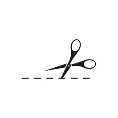 Scissors cutting icon. Vector. Isolated.