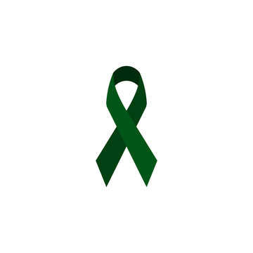 Green awareness ribbon icon. Vector.