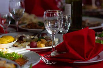 Served holiday table