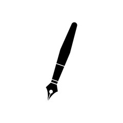 Fountain pen nib vector icon isolated on white background. Flat vector illustration.