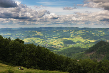 Fototapeta premium Beautiful views on the ridge Borzhava, which is in the Ukrainian Carpathian mountains