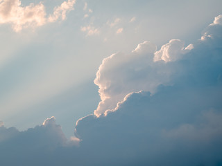 Big cloud texture background on clear blue sky