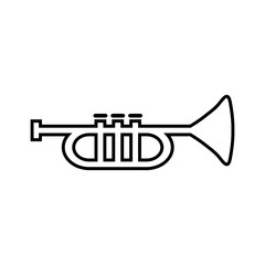 Music trumpet icon. Flat vector illustration in black on white background. EPS 10