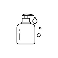Liquid soap line icon. Vector isolated illustration