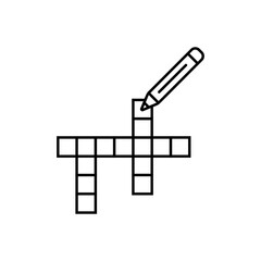 outline crossword vector icon. isolated black simple line element illustration from free time concept.