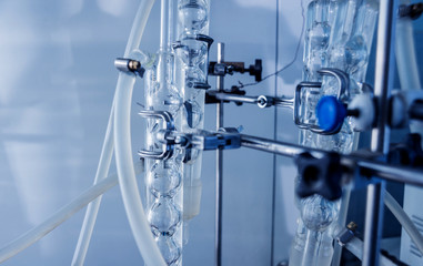 Natural oil quality control. In the industrial laboratory.