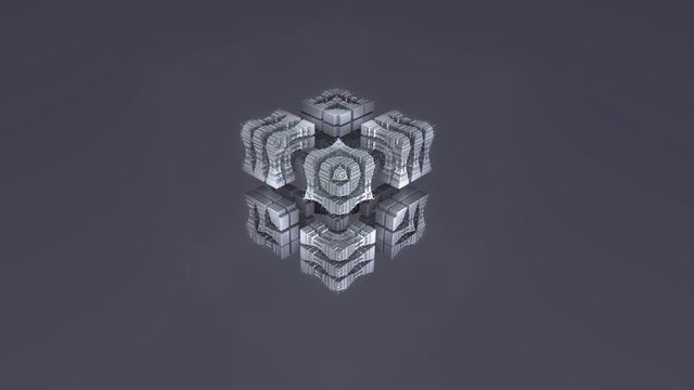 3D cubic fractal design transformirovalsya in the logo. Luma Matte.