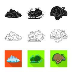 Vector illustration of natural and disaster sign. Collection of natural and risk stock vector illustration.