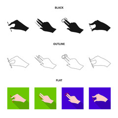 Vector design of touchscreen and hand logo. Set of touchscreen and touch stock vector illustration.