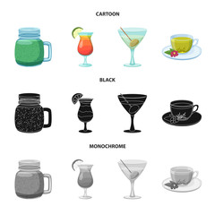 Isolated object of drink and bar sign. Set of drink and party vector icon for stock.