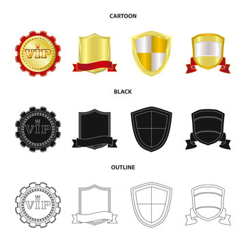 Isolated object of emblem and badge icon. Collection of emblem and sticker vector icon for stock.